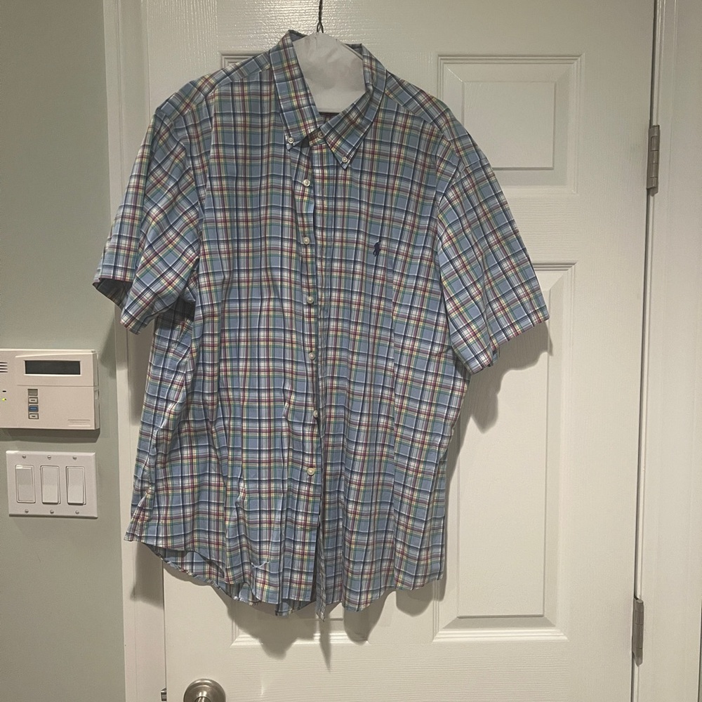 Ralph Lauren Multicolor Plaid Button Down Shirt Short Sleeve